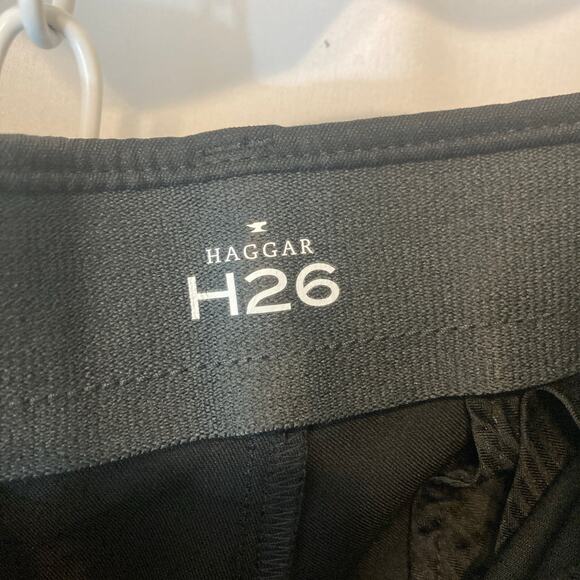 Haggar H26 Black Premium Straight Fit Flex Waistband Men’s Formal Dress Pants - Picture 6 of 10